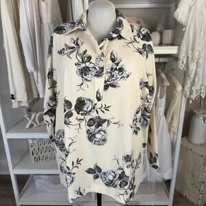 Studio 1886 women’s light weight floral plus size 3X blouse #3604